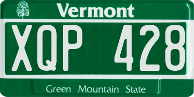 VT license plate XQP428