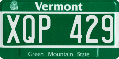 VT license plate XQP429