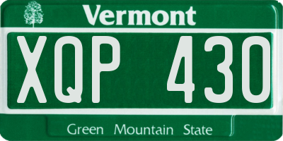 VT license plate XQP430