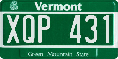 VT license plate XQP431
