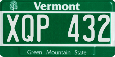 VT license plate XQP432