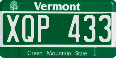 VT license plate XQP433