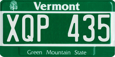 VT license plate XQP435