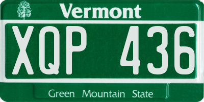VT license plate XQP436