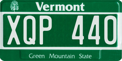 VT license plate XQP440