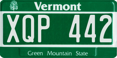 VT license plate XQP442