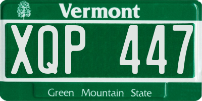 VT license plate XQP447