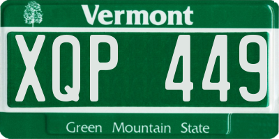 VT license plate XQP449