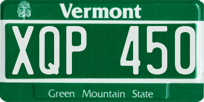 VT license plate XQP450