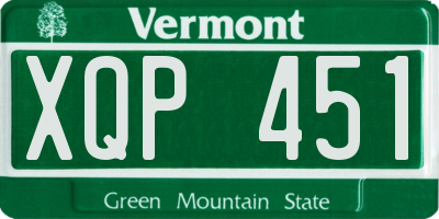VT license plate XQP451