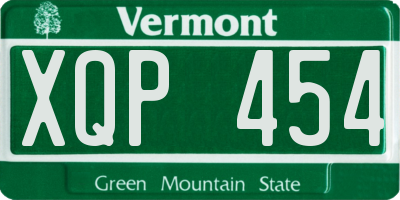 VT license plate XQP454