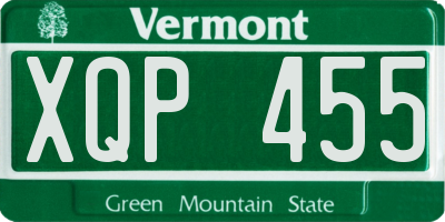 VT license plate XQP455