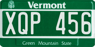 VT license plate XQP456