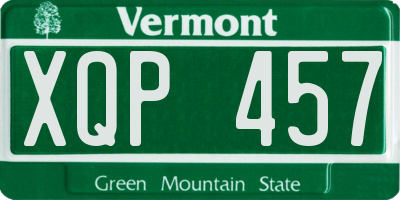 VT license plate XQP457