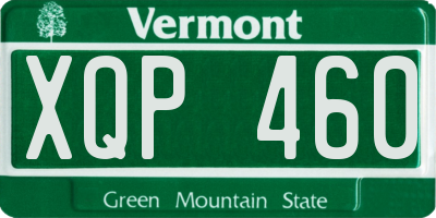 VT license plate XQP460