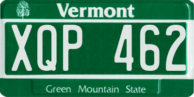 VT license plate XQP462
