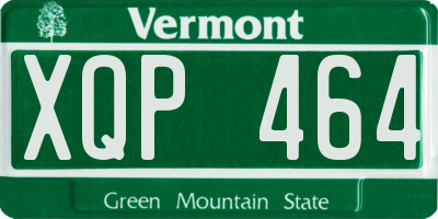 VT license plate XQP464