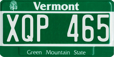 VT license plate XQP465
