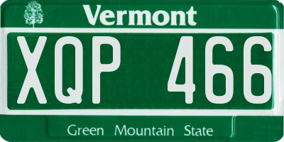 VT license plate XQP466