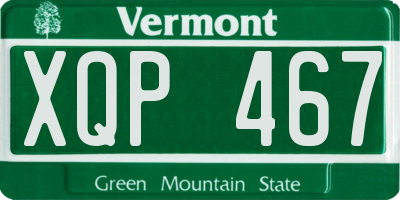 VT license plate XQP467