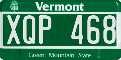 VT license plate XQP468