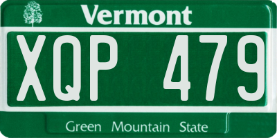 VT license plate XQP479