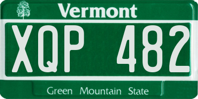 VT license plate XQP482