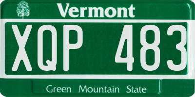 VT license plate XQP483