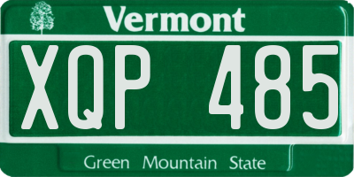 VT license plate XQP485