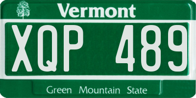 VT license plate XQP489