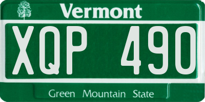 VT license plate XQP490