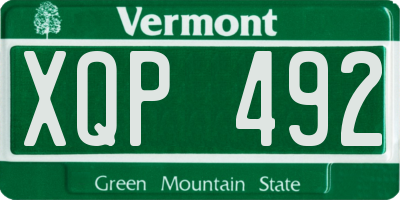 VT license plate XQP492