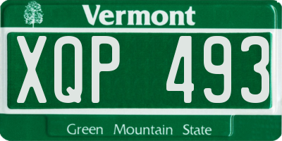 VT license plate XQP493
