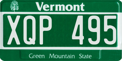 VT license plate XQP495