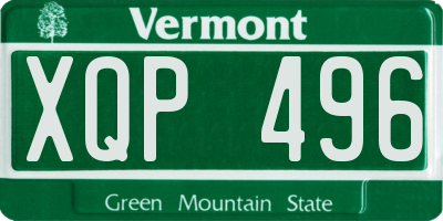 VT license plate XQP496
