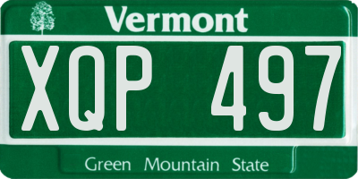 VT license plate XQP497