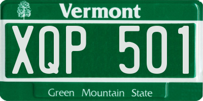 VT license plate XQP501