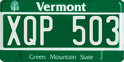 VT license plate XQP503