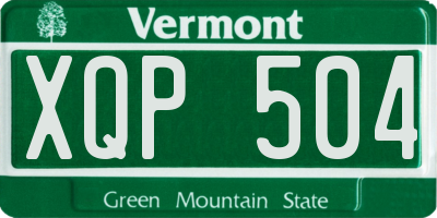 VT license plate XQP504