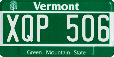 VT license plate XQP506
