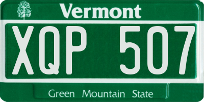 VT license plate XQP507
