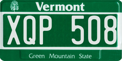 VT license plate XQP508