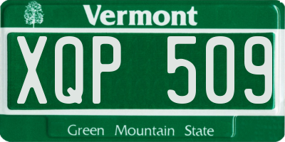 VT license plate XQP509