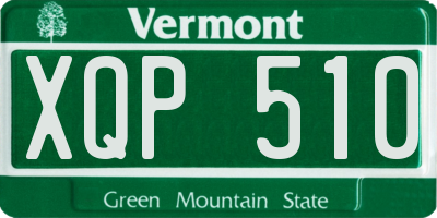 VT license plate XQP510