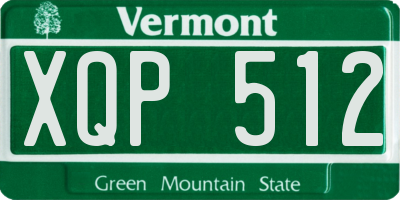 VT license plate XQP512