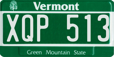 VT license plate XQP513