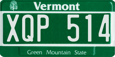 VT license plate XQP514