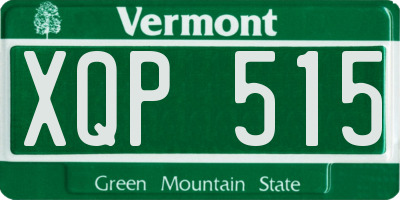 VT license plate XQP515
