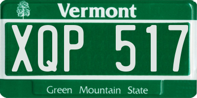 VT license plate XQP517