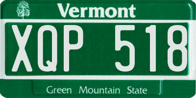 VT license plate XQP518